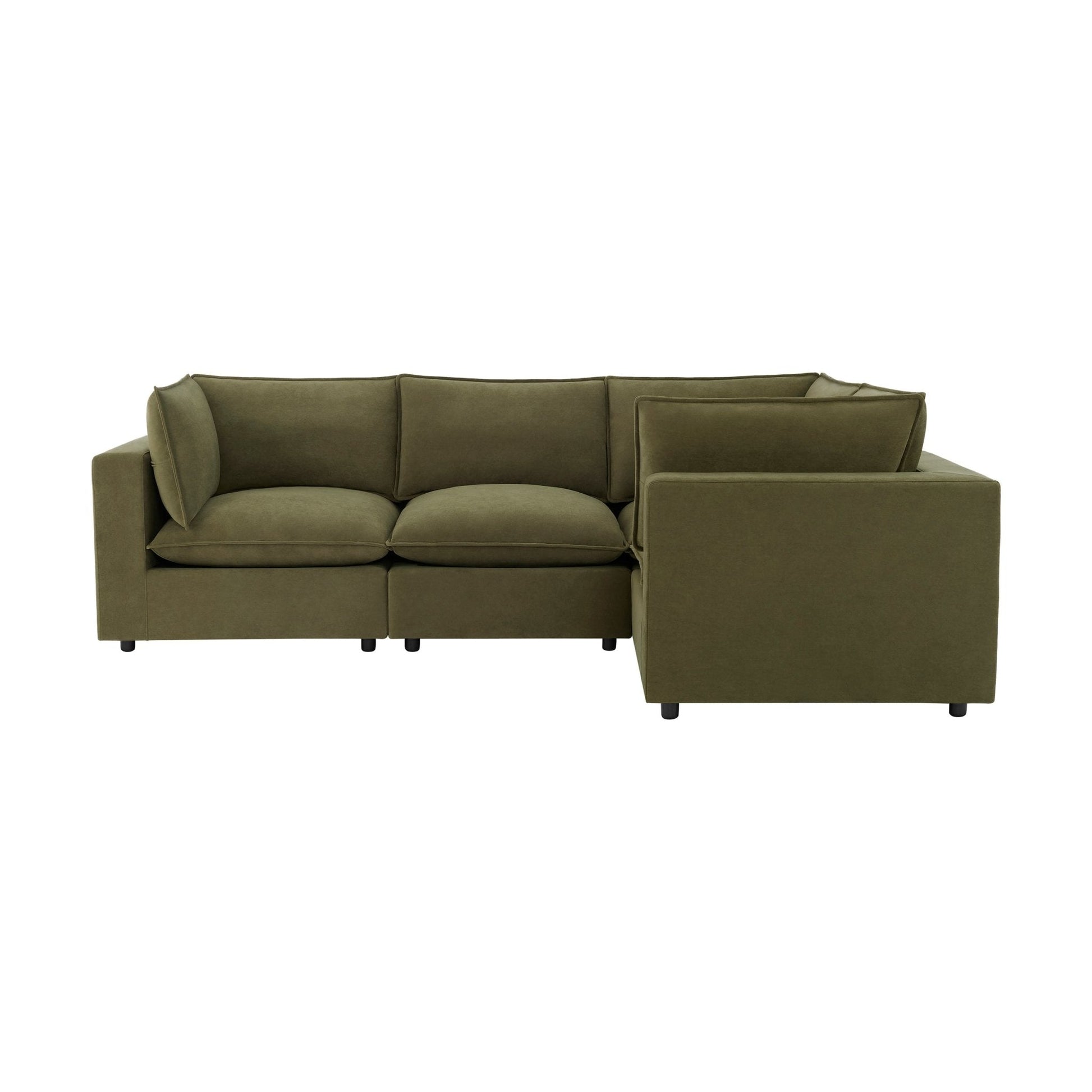 Boston Small Right Hand L - Shape Sofa - Olive - DUSK