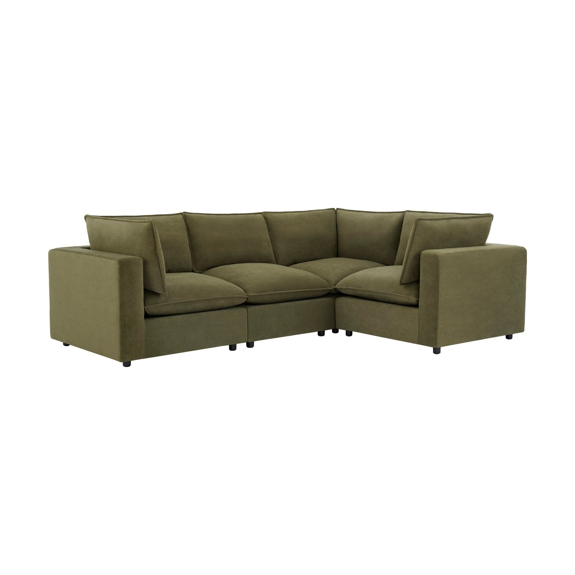 Boston Small Right Hand L - Shape Sofa - Olive - DUSK