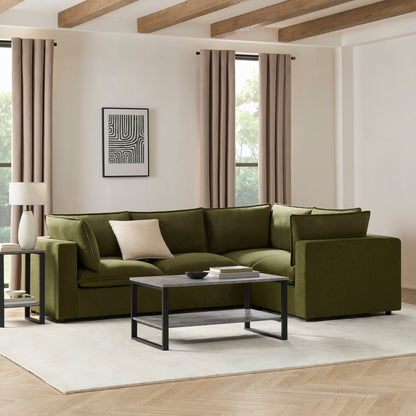 Boston Small Right Hand L - Shape Sofa - Olive - DUSK