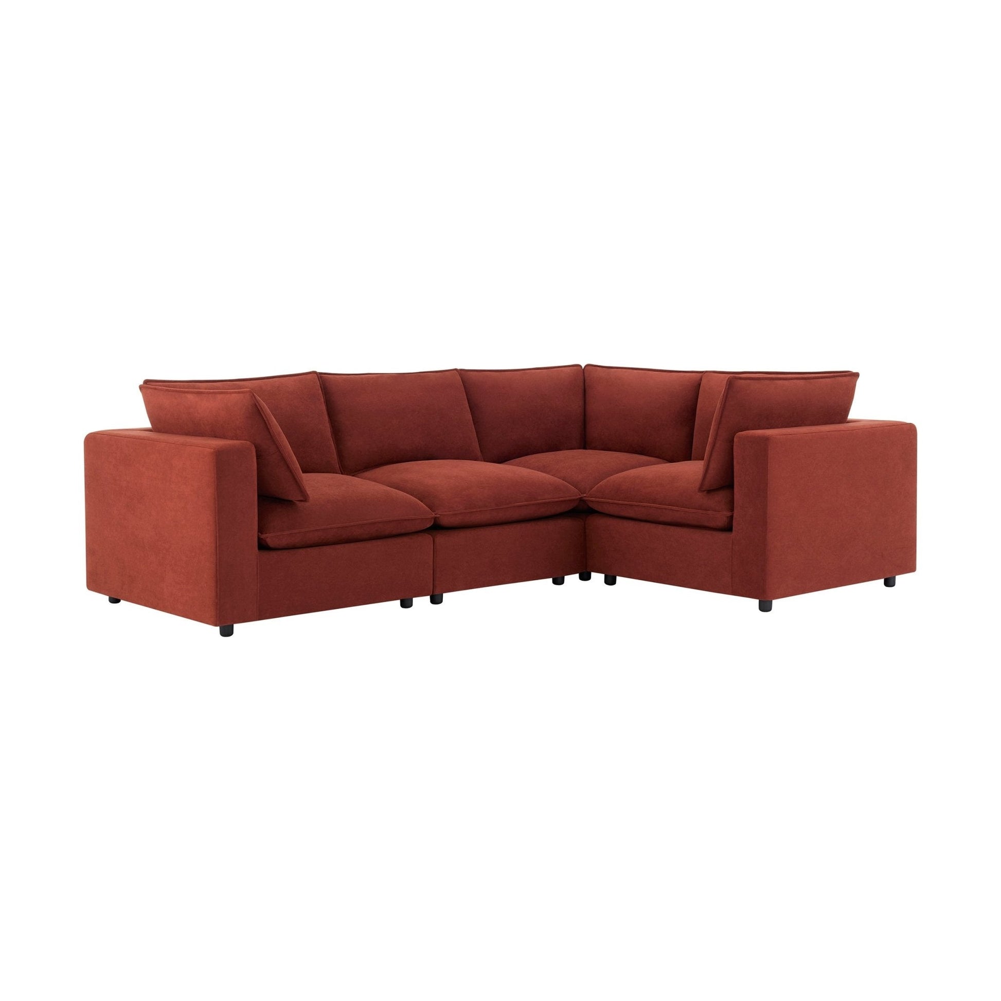 Boston Small Right Hand L - Shape Sofa - Rust - DUSK