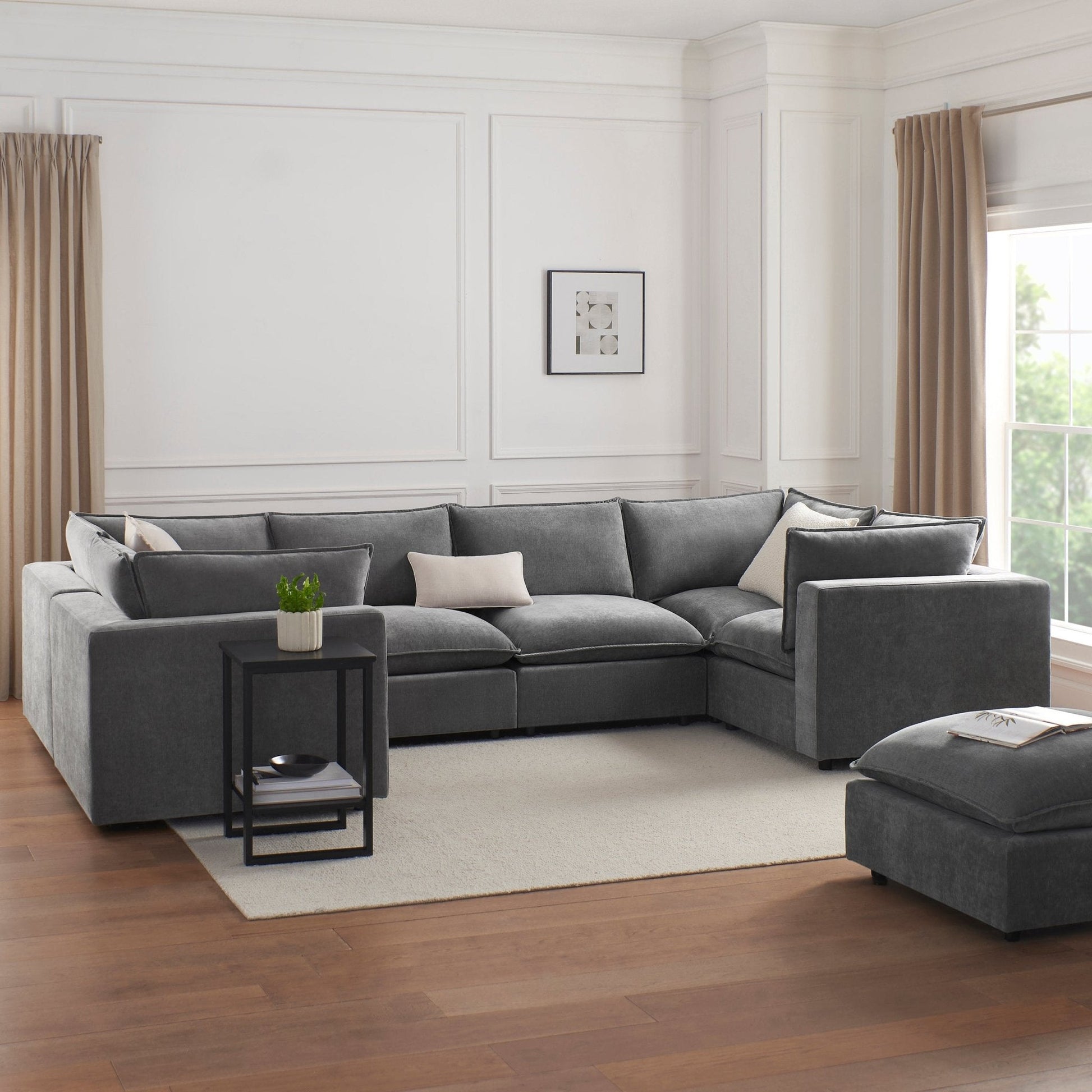 Boston U - Shape Sofa - Grey - DUSK