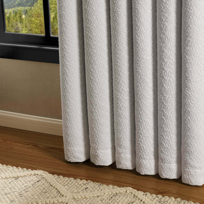 Boucle Black Out Curtains - White - DUSK