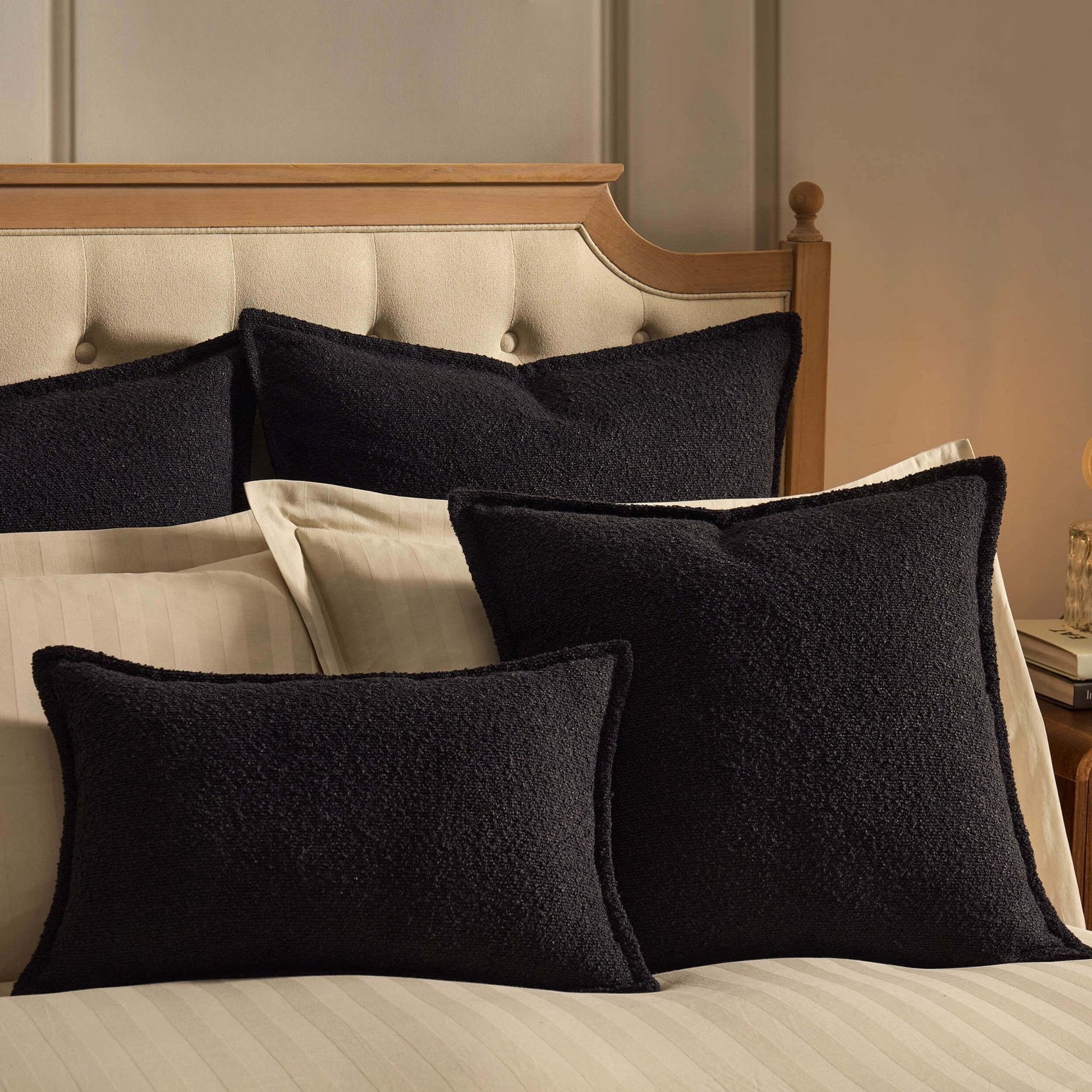 Boucle Cushion Cover - Black - DUSK
