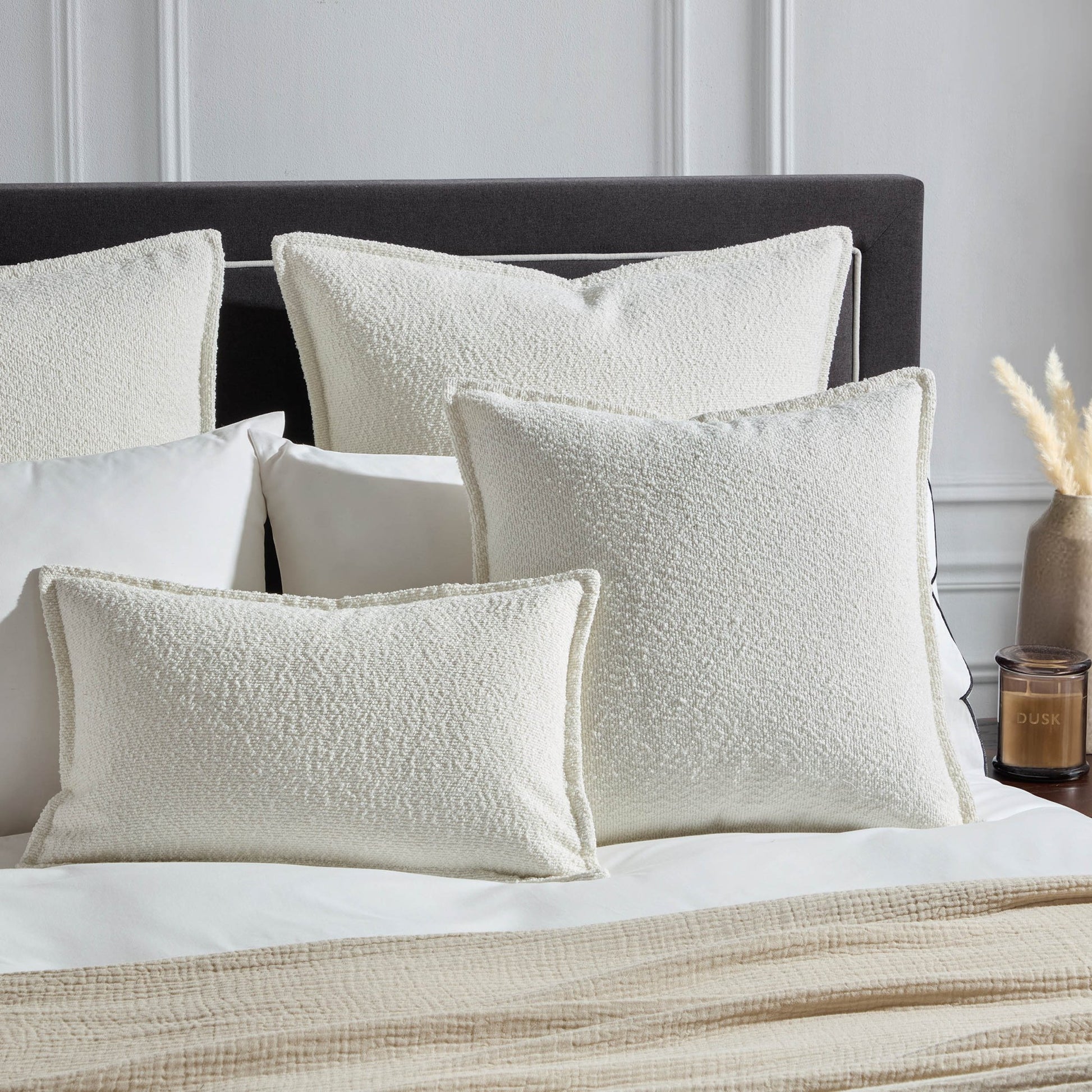 Boucle Cushion Cover - White - DUSK