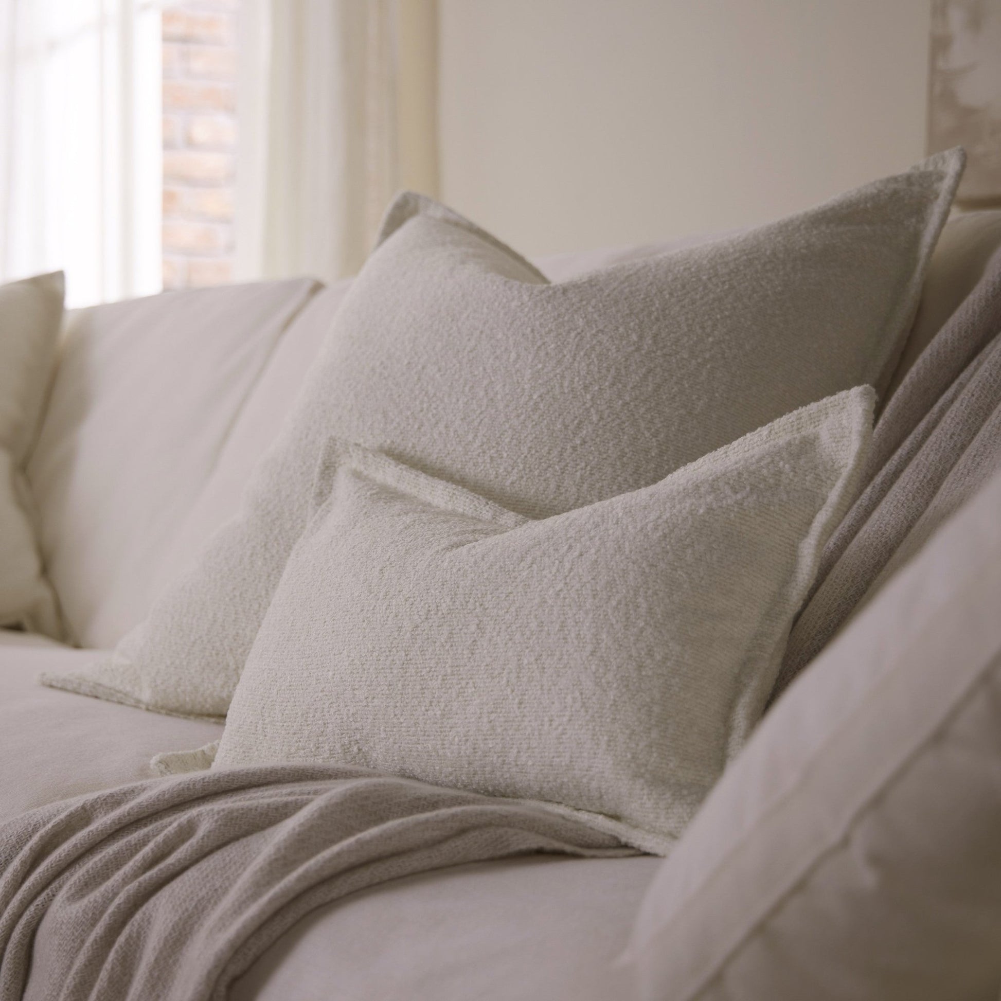 Boucle Cushion Cover - White - DUSK