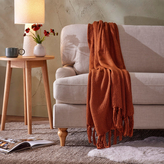 Boucle Throw 1.5x2m - Burnt Orange - DUSK