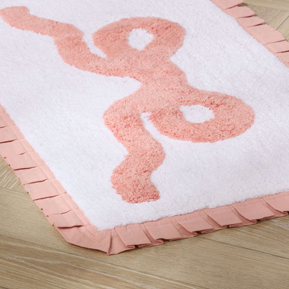 Bow Tufted Bath Mat - Pink/White - DUSK