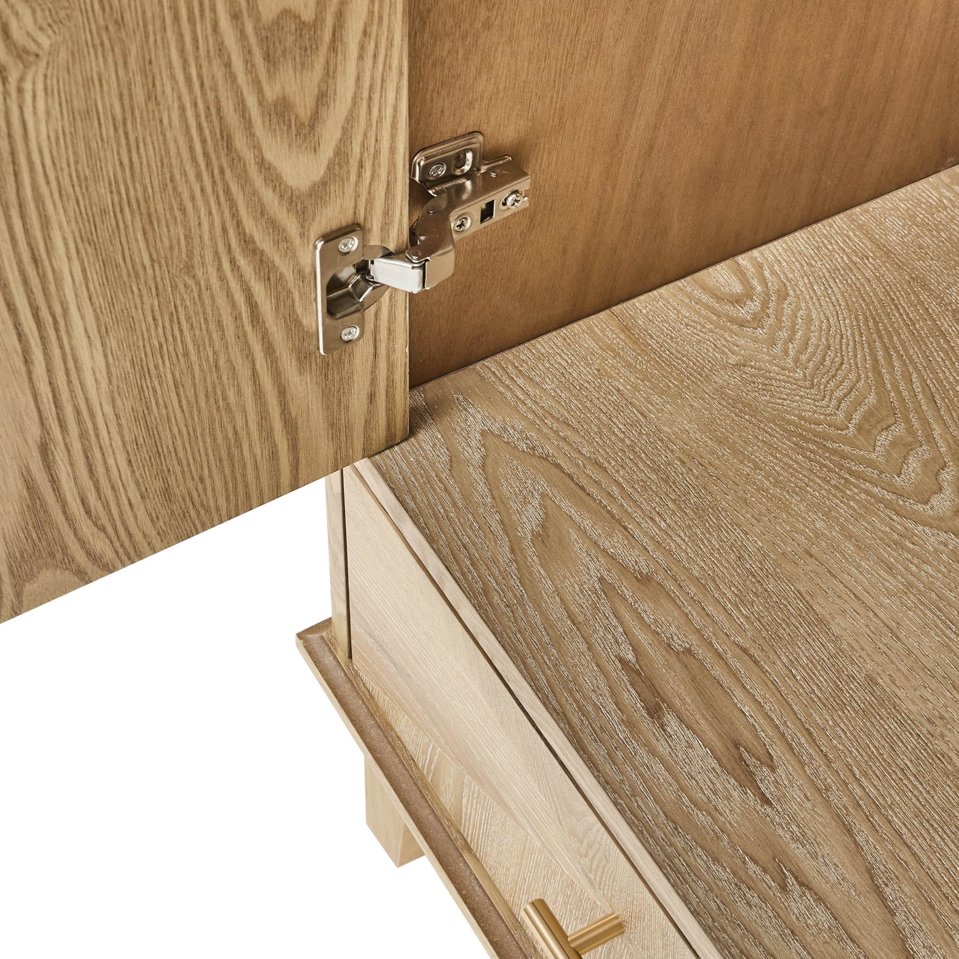 Brianna Concave 2 Door Wardrobe with Drawers - Light Wood - DUSK