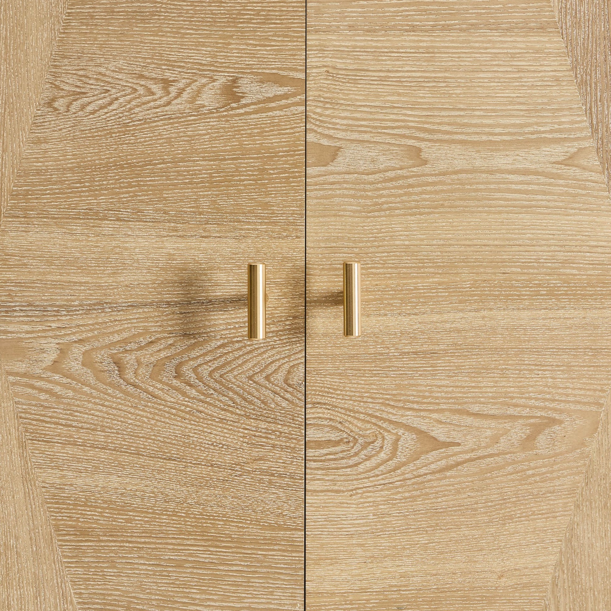 Brianna Concave 2 Door Wardrobe with Drawers - Light Wood - DUSK