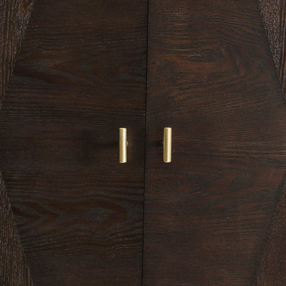 Brianna Concave 2 Door Wardrobe with Drawers - Walnut - DUSK