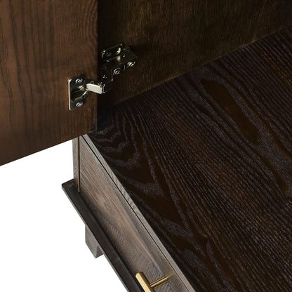 Brianna Concave 2 Door Wardrobe with Drawers - Walnut - DUSK