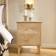 Brianna Concave 2 Drawer Bedside Table - Light Wood - DUSK