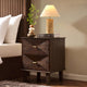 Brianna Concave 2 Drawer Bedside Table - Walnut - DUSK