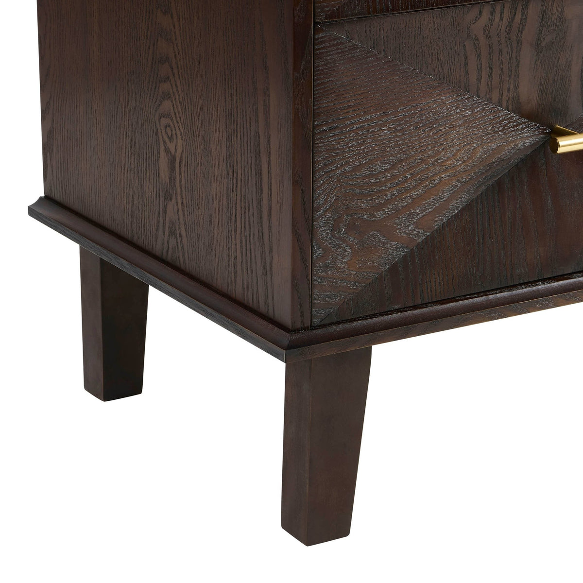 Brianna Concave 2 Drawer Bedside Table - Walnut - DUSK