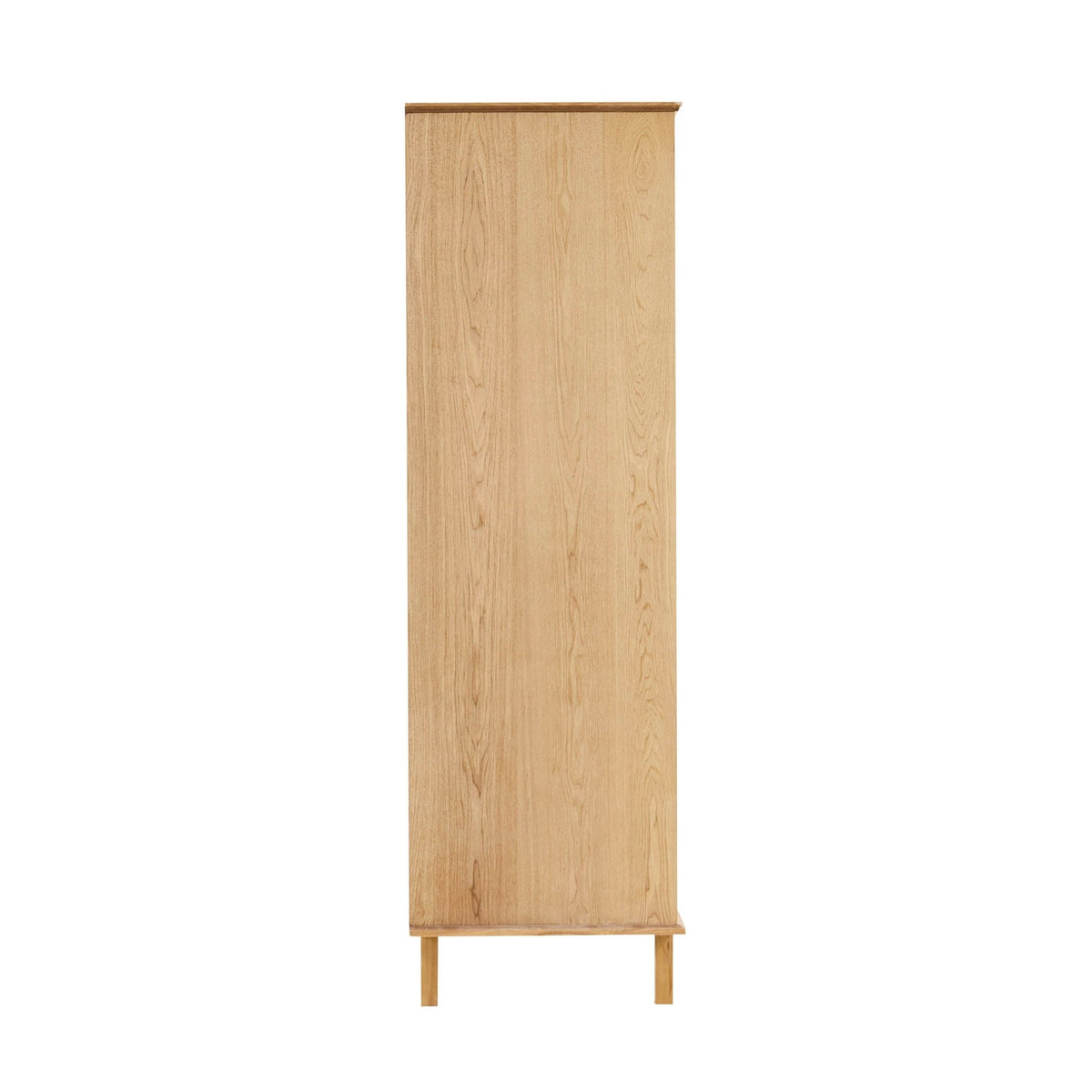 Brianna Concave 3 Door Wardrobe with Drawers - Light Wood - DUSK