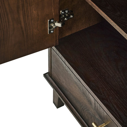 Brianna Concave 3 Door Wardrobe with Drawers - Walnut - DUSK