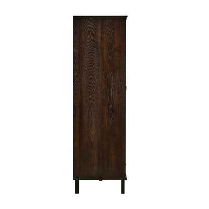 Brianna Concave 3 Door Wardrobe with Drawers - Walnut - DUSK