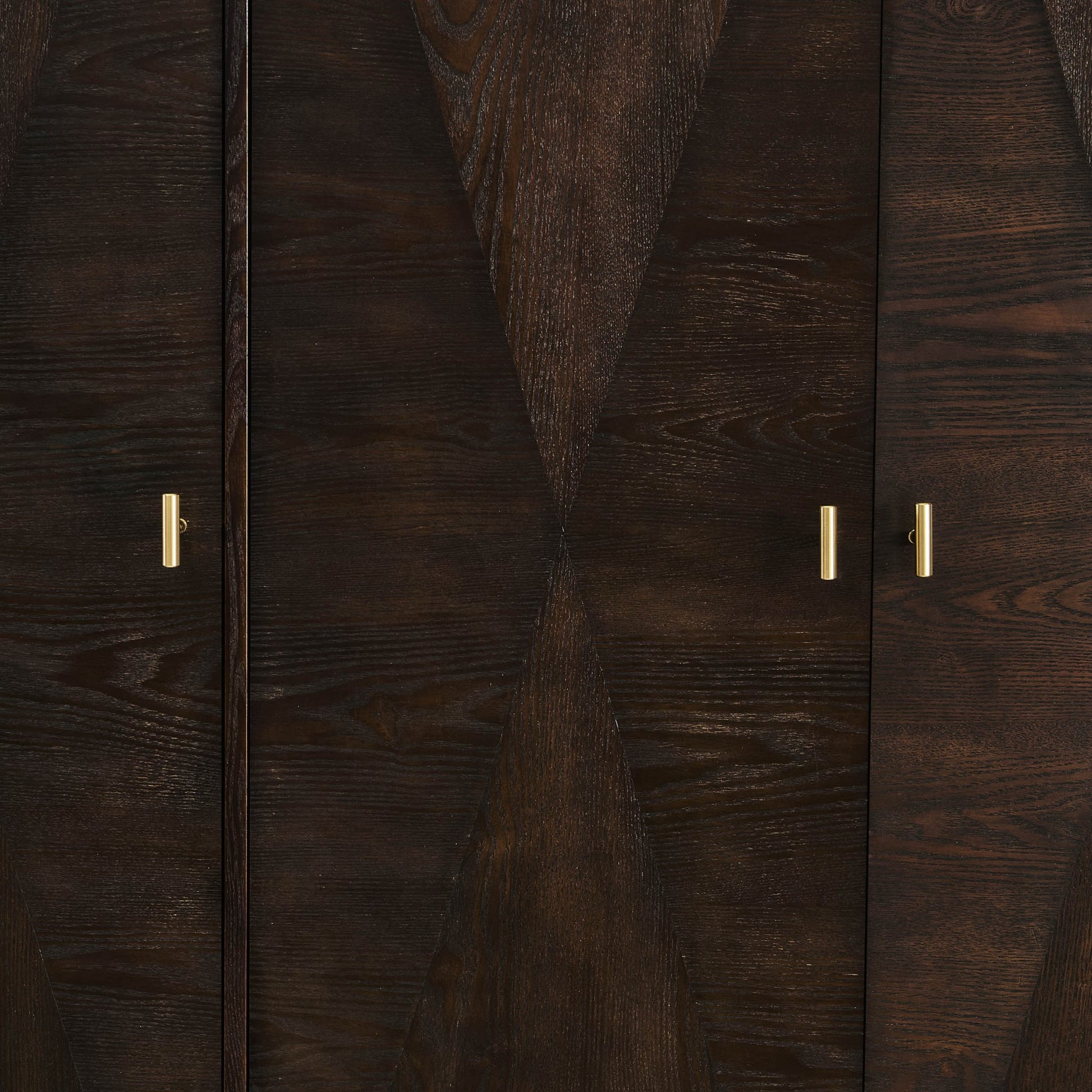 Brianna Concave 3 Door Wardrobe with Drawers - Walnut - DUSK