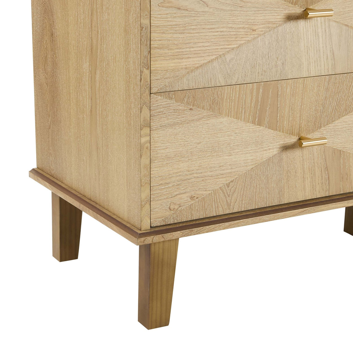 Brianna Concave 6 Drawer Chest - Light Wood - DUSK