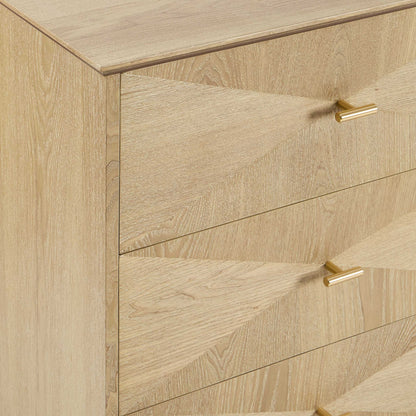 Brianna Concave 6 Drawer Chest - Light Wood - DUSK