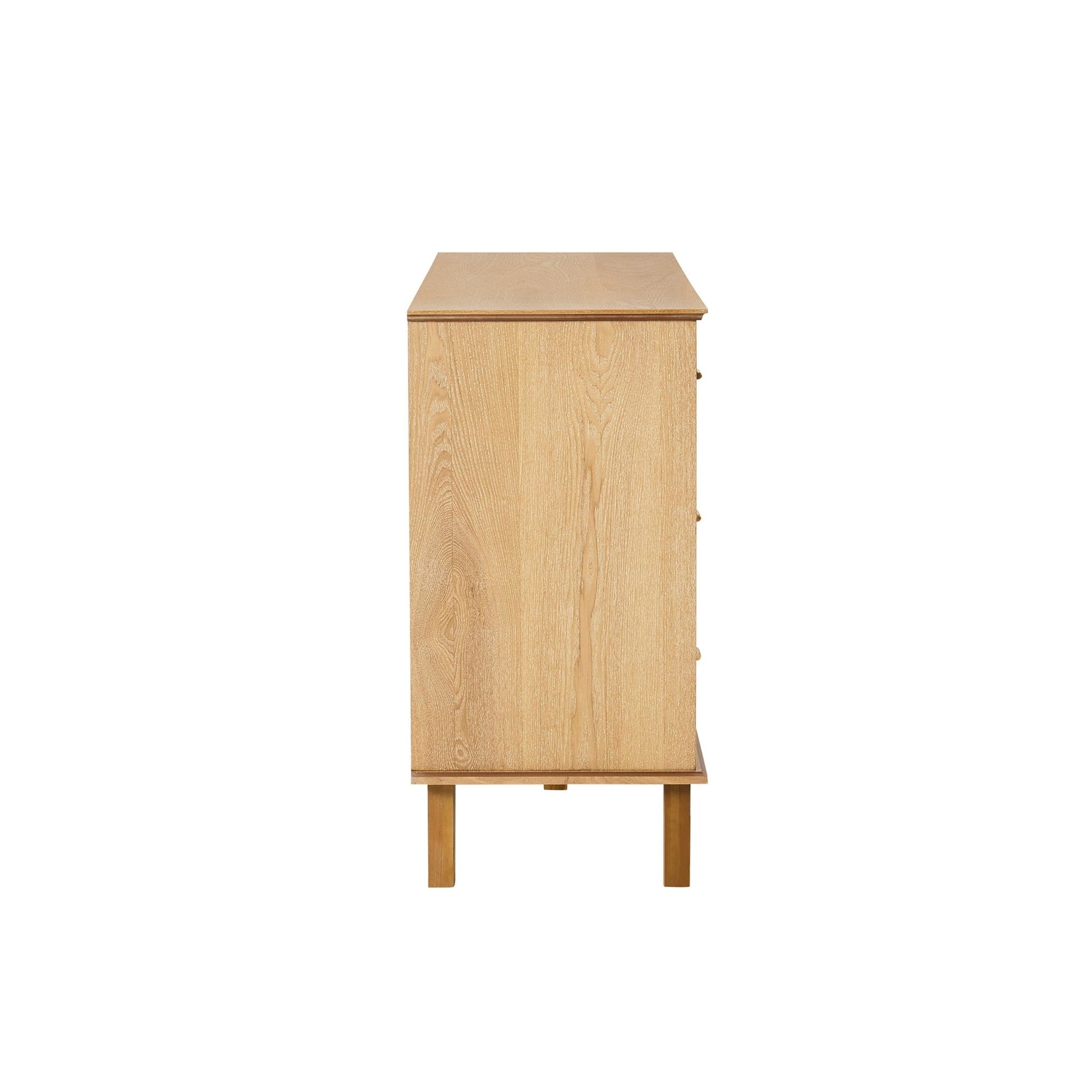 Brianna Concave 6 Drawer Chest - Light Wood - DUSK