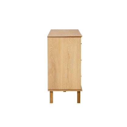 Brianna Concave 6 Drawer Chest - Light Wood - DUSK