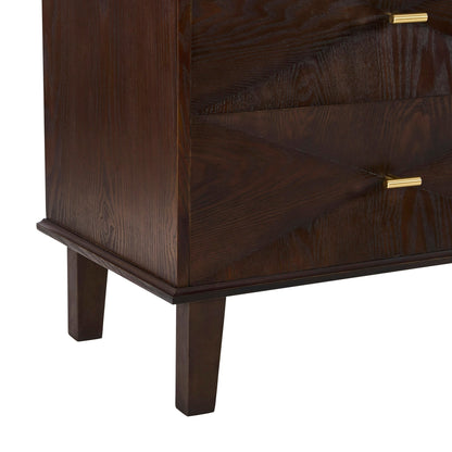 Brianna Concave 6 Drawer Chest - Walnut - DUSK