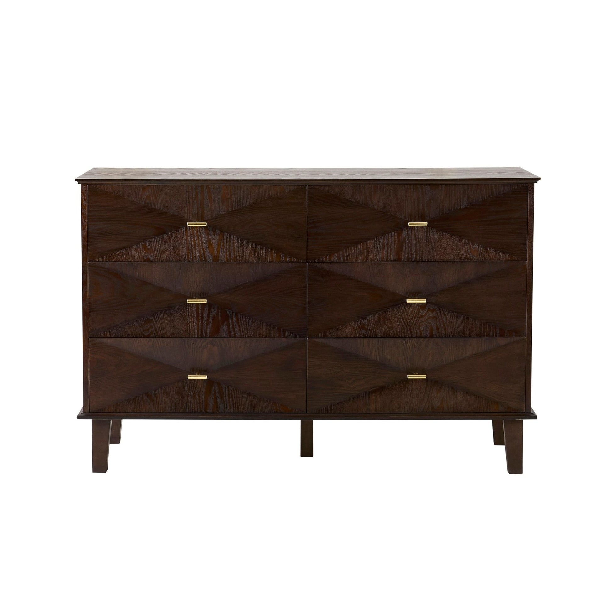Brianna Concave 6 Drawer Chest - Walnut - DUSK