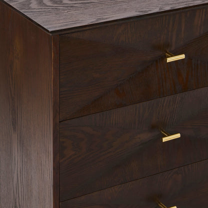 Brianna Concave 6 Drawer Chest - Walnut - DUSK