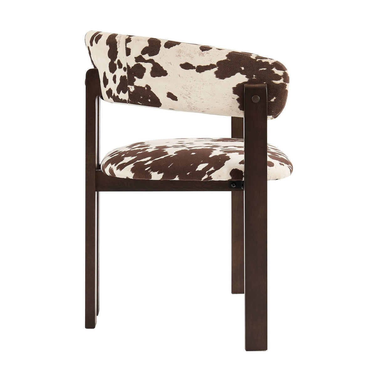 Bridget Set of 2 Dining Chairs - Brown Cow Print - DUSK