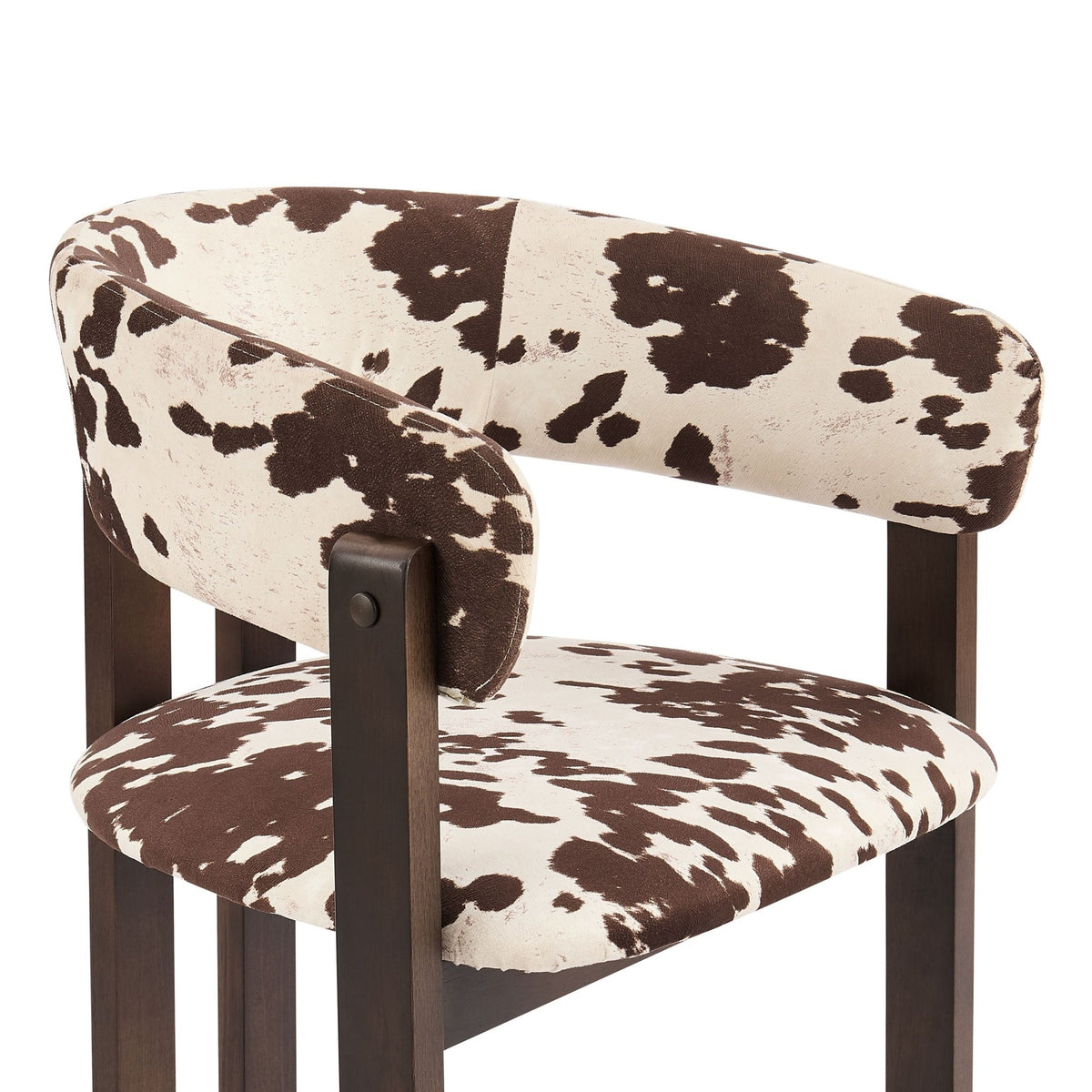 Bridget Set of 2 Dining Chairs - Brown Cow Print - DUSK