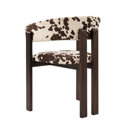 Bridget Set of 2 Dining Chairs - Brown Cow Print - DUSK