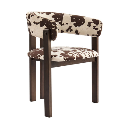 Bridget Set of 2 Dining Chairs - Brown Cow Print - DUSK
