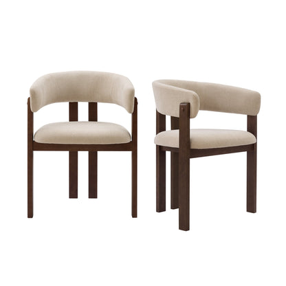 Bridget Set of 2 Dining Chairs - Chenille Oatmeal - DUSK