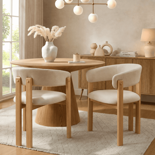 Bridget Set of 2 Dining Chairs - Cream Linen - DUSK