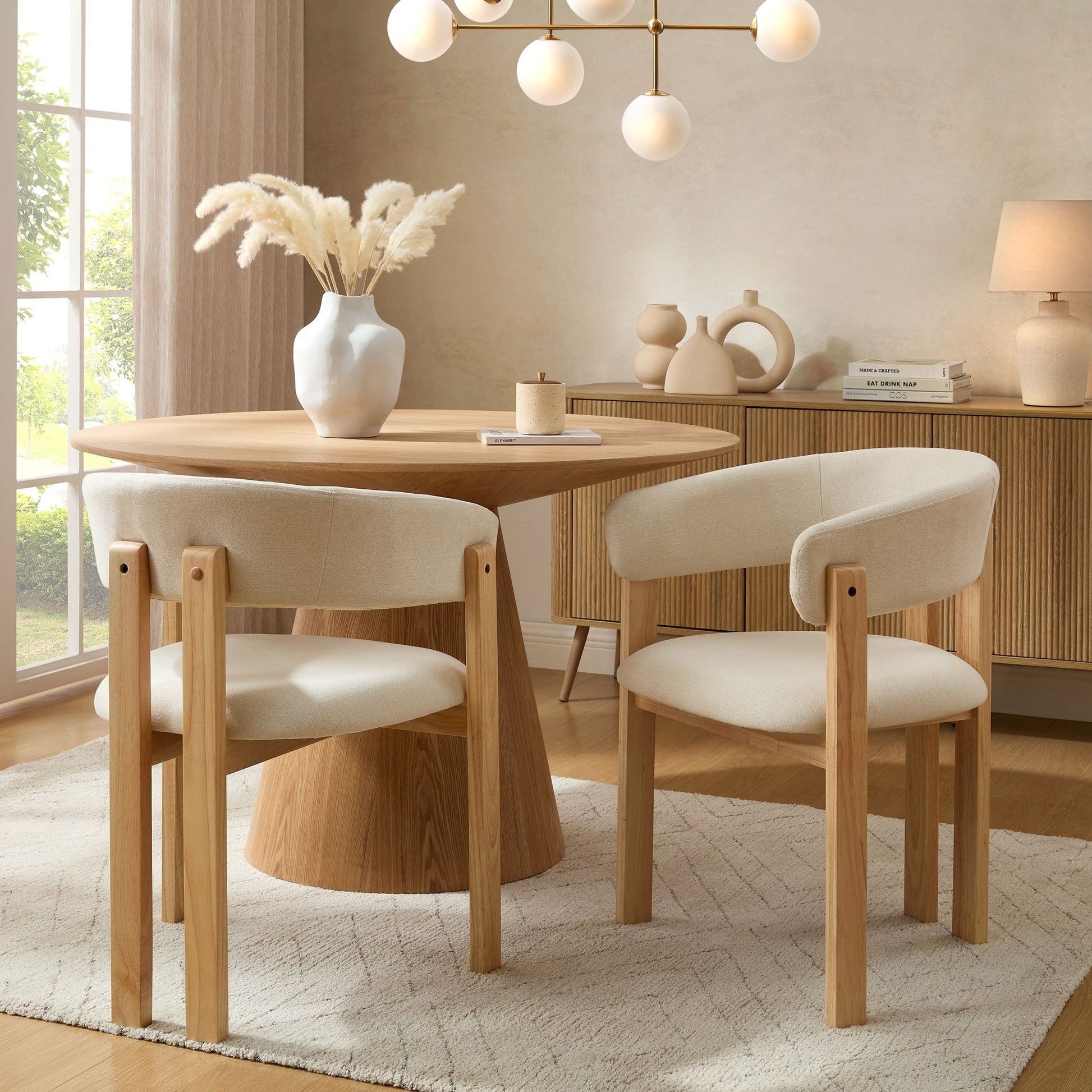 Bridget Set of 2 Dining Chairs - Cream Linen - DUSK
