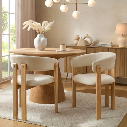 Bridget Set of 2 Dining Chairs - Cream Linen - DUSK