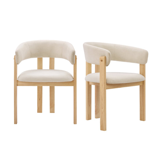 Bridget Set of 2 Dining Chairs - Cream Linen - DUSK