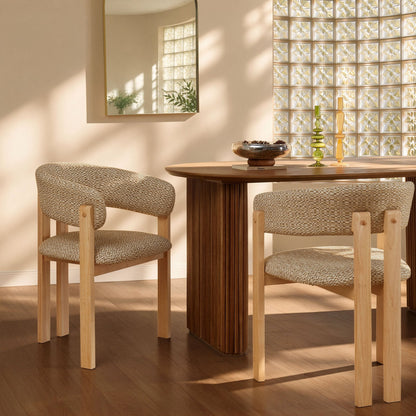 Bridget Set of 2 Dining Chairs - Geo Mustard - DUSK