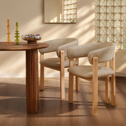 Bridget Set of 2 Dining Chairs - Geo Mustard - DUSK