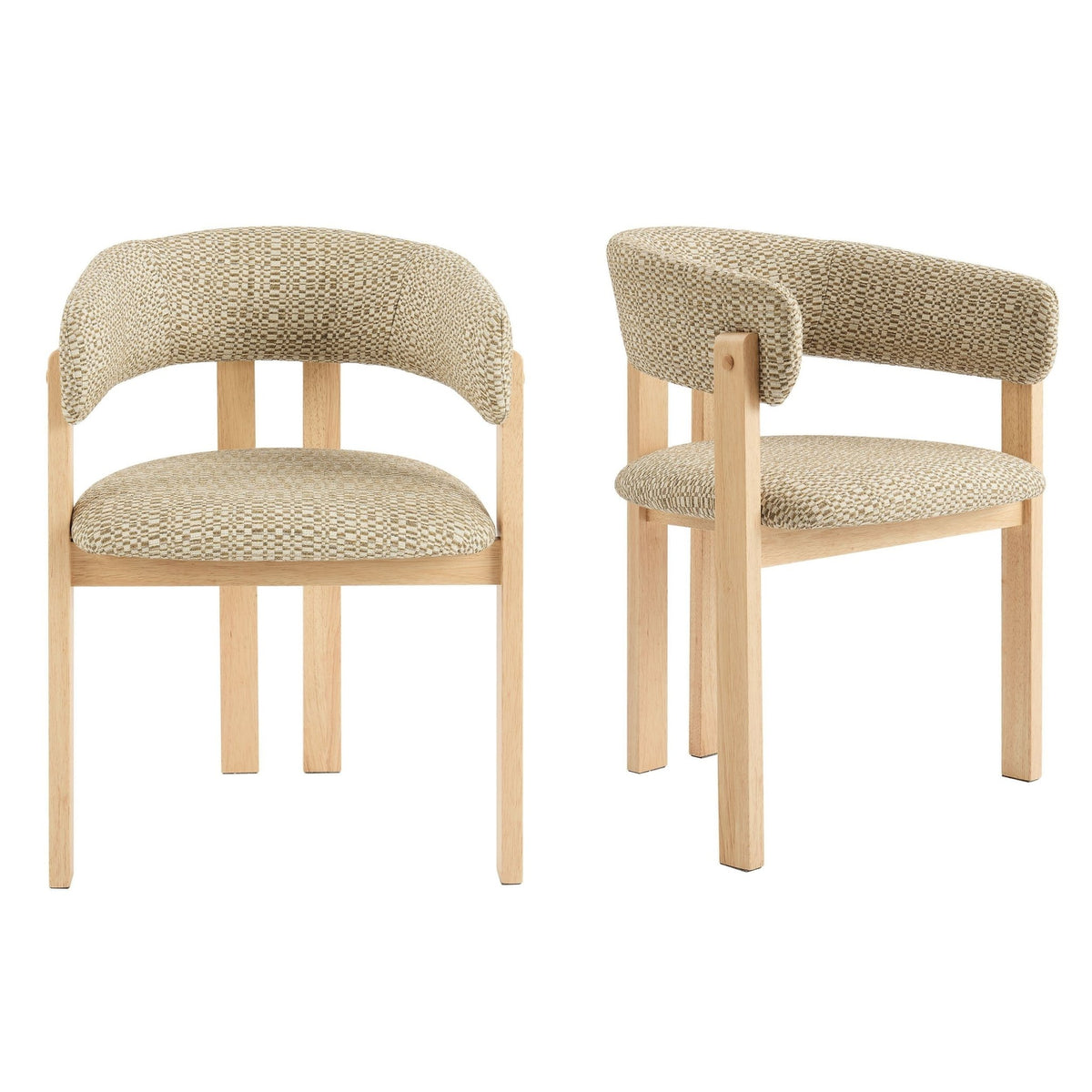 Bridget Set of 2 Dining Chairs - Geo Mustard - DUSK