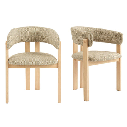 Bridget Set of 2 Dining Chairs - Geo Mustard - DUSK