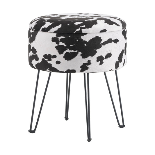 Brighton Hairpin Stool - Cow Print - DUSK