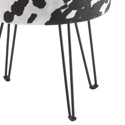 Brighton Hairpin Stool - Cow Print - DUSK