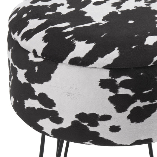 Brighton Hairpin Stool - Cow Print - DUSK