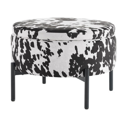 Bristol Pouffe - Cow Print - DUSK