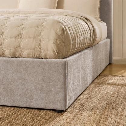Bronte Ottoman Storage Bed - Chenille Light Grey - DUSK
