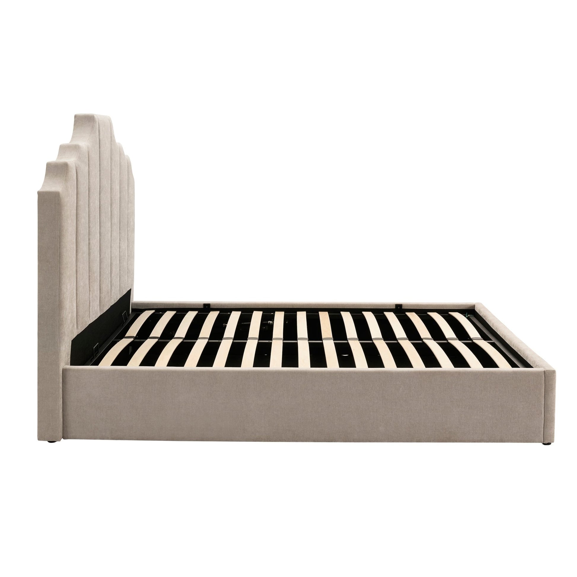 Bronte Ottoman Storage Bed - Chenille Light Grey - DUSK