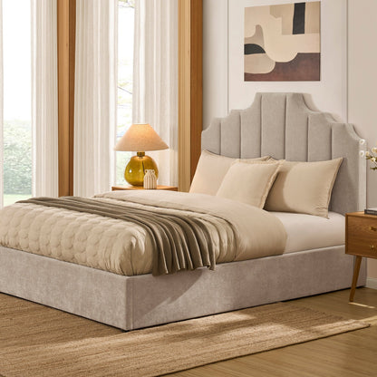 Bronte Ottoman Storage Bed - Chenille Light Grey - DUSK