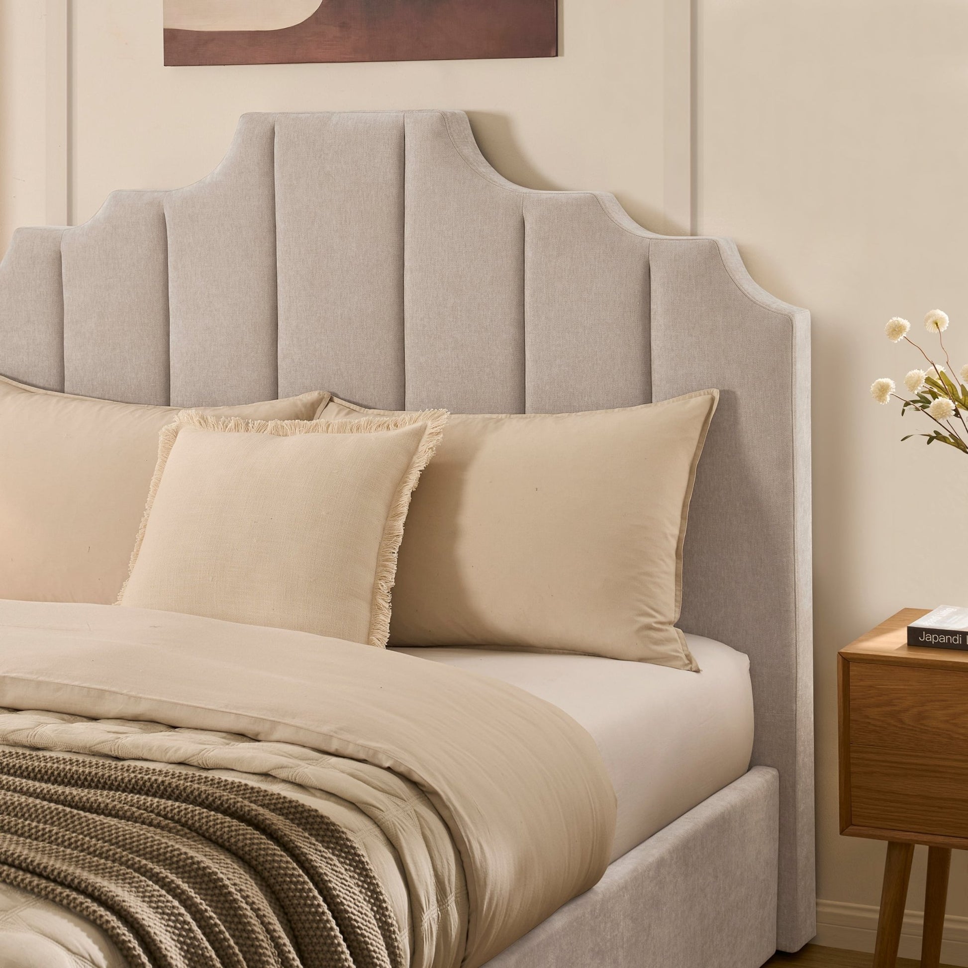 Bronte Ottoman Storage Bed - Chenille Light Grey - DUSK